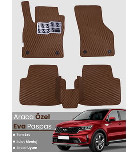 KİA SORENTO 7 KİŞİLİK (2015-2021) Uyumlu EVA Paspas Tam Set–Araca Özel,Kolay Montaj,Su Geçirmez