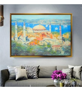 Altın Çerçeveli dekoratif tablo l395 (Gold)