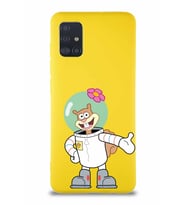 Samsung Galaxy M31S Soft Premier Kapak Sandy Tasarımlı Silikon Kılıf - Sarı (Şeffaf)