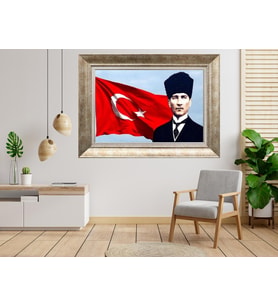 Gümüş Çerçeveli Atatürk Tablo a646