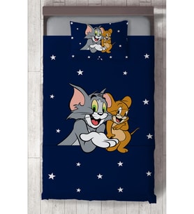 MEKTA HOME BEBEK VE ÇOCUK ODASI Tom ve Jery Desenli Yatak Örtüsü