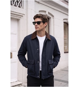 Gabardin Torba Cep Tasarım Ceket/Mont