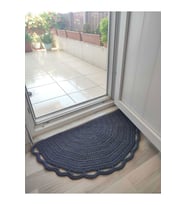 (90X45) %100 El Örgüsü Balkon/ Kapı Önü Yarım Ay Paspas (STD)