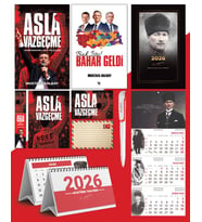 Asla Vazgeçme - Ayraç - Kartpostal - Poster Ve Bak İşte bahar Geldi -  2026 Ajanda Komutan - Gazi Duvar Takvimi - Masa Takvimi