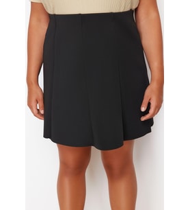Moda Büyük Beden Düz Desen Günlük Mini Boy Mini Örme Etek