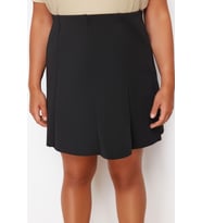 Moda Büyük Beden Düz Desen Günlük Mini Boy Mini Örme Etek
