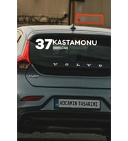 37 Kastamonu Araç Plaka Kodlu Beyaz Araç Sticker Araç İlçe Yazılı Kastamonu Özel Tasarım 40x8 cm Şehir ve İlçe Temalı Kaliteli Sticker