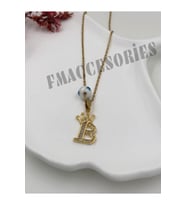 Çelik Kadın Kolye B Harfli Çelik Kolye 14K Gold Renk Kral-Kraliçe Taçlı 45Cm Antialerjik 316L Kararmaz Kolye