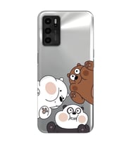 Oppo A16 Uyumlu Kafadar Ayılar Desenli Şeffaf Telefon Kılıfı