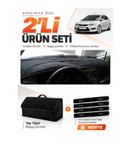 e-biz FORD FOCUS 2.5 HATCHBACK KAPAKLI (2008-2011) Uyumlu Torpido + Tay Tüyü Çanta - Siyah - FO011