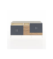 Hyperion Konsol 5 Raflı 4 Çekmeceli 4 Kapaklı 220x44x99 Aytaşı-Antrasit/Çam