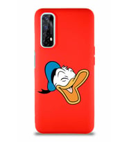 Realme 7 Soft Premier Kapak Donald Duck-E Tasarımlı Silikon Kılıf - Kırmızı (Şeffaf)