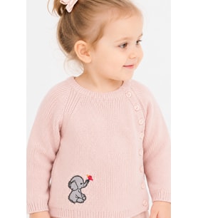 Kız Bebek Fil Detaylı Kazak 23115