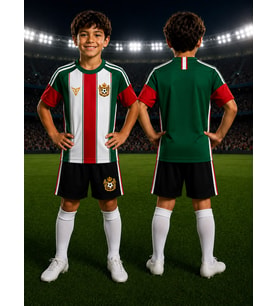 Çocuk Halı Saha Futbol forması Seti Yeşil-Beyaz Forma+Şort+Çorap