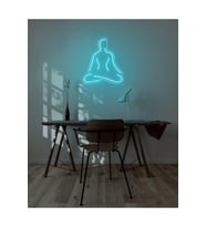 Yoga Yapan İnsan Figürlü Neon Tabela