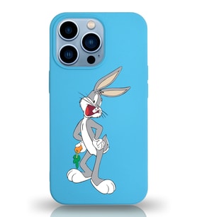 Apple iPhone 13 Pro Max  Lansman Kılıf Bugs Bunny Tasarımlı Altı Kapalı İçi Kadife Kaplı  Kapak (Şeffaf)