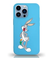Apple iPhone 13 Pro Max  Lansman Kılıf Bugs Bunny Tasarımlı Altı Kapalı İçi Kadife Kaplı  Kapak (Şeffaf)