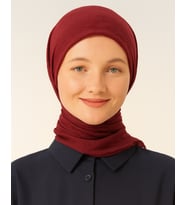 Konfor Eşarp–195x85 cm–4 Mevsim Kullanım – Terletmez, Kaymaz, Pamuk Polyester Karışımlı Rahat Eşarp (Bordo)