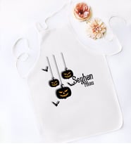 BK Gift Kişiye Özel Happy Halloween Tasarımlı Beyaz Mutfak Önlüğü-9