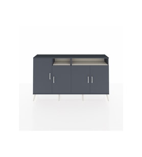 Arges Konsol 6 Raflı 4 Kapaklı 176x30x99 Antrasit-Antrasit/Aytaşı