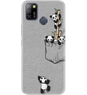Infinix Smart 5 Kılıf Silikon Desen Pandalar 1798