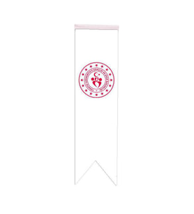 Masa Üstü Kırlangıç Gençlik ve Spor Bakanlığı Bayrağı - 8x30cm Çift Taraflı Saten Kumaş
