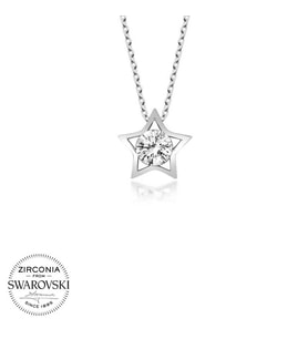 Swarovski Taşlı Gümüş Yıldız Bayan Kolye