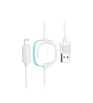 Usb to Lightning ve 2.5W Kablosuz Saat Şarj Çıkışlı 2in1 Hızlı Şarj Kablosu Apple Watch Şarj