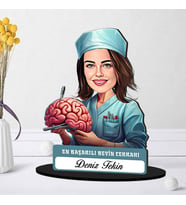 En Başarılı Kadın Beyin Cerrahına Hediye Karikatürlü Biblo