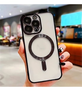 Coverzone iPhone 14 Pro Max ile uyumlu Kamera Korumal? K?l?f Magsafe ile uyumlu Wireless ?arj �zellikli PowerMagnet Stylish Silikon K?l?f Ye?il (Siyah, iPhone 14 Pro Max)
