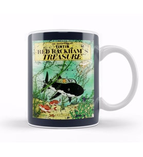The Adventures Of Tintin Red Rackham's Treausre Vintage Style Cover Kupa Bardak Porselen