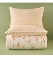 MAISON Leora Çiçek Desenli%100 Pamuk Saten Nevresim Seti, Somon, Çift Kişilik (Nevresim: 200x220 cm / 2 Adet Yastık Kılıfı: 50x70 cm)