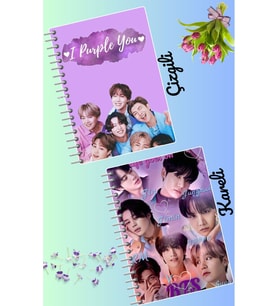 Bts jin jimin v jungkook suga defter seti 2 adet A4 boyutu 21*30 çizgili + kareli 60 syf