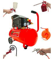  50 Litre 2 Hp Yağlı Hava Kompresörü 5 Li Havalı Setli 8-12 Bar Ayarlı 400 ML Y