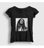 Presmono Kadın Siyah Photo Bob Marley T-Shirt 265517tt