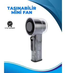 Taşınabilir El Fanı 100 Seviyeli Rüzgar Hızı Ayarı Sessiz Çalışma - Dijital Ekranlı