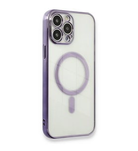iPhone 13 Pro Kılıf Magneticsafe Lazer Silikon - Mor
