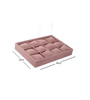 Tokyo Model Süet Kumaş Pembe 34/24 Cm Yastıklı Çekmece Içi Yastıklı Saat Ve Takı Kutusu