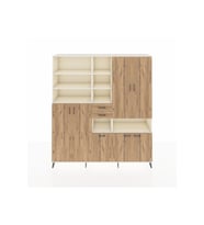 Hyperion Dolap 17 Raflı 2 Çekmeceli 7 Kapaklı 220x44x243 Aytaşı-Çam/Çam