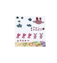 DUVAR ÇIKARTMA STICKER DEKORATİF DUVAR KAĞIDI,SÜS  İKİ ADET TAVŞAN DESENLİ PVC 70X50X0,5CM