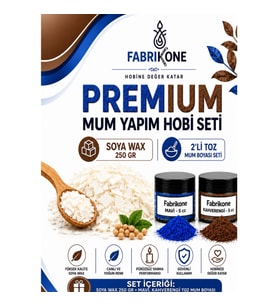 Premium Mum Yapım Hobi Seti - Soya Wax 250 gr - 2'li Toz Mum Boyası Seti - Mavi, Kahverengi BKFABSW2502MKH