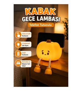Silikon Pumpkin Night Light Telefon Tutuculu Şarjlı LED Masa Lambası