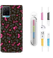 Vivo Y11S Y21S Y20 Y20S Y70 Kılıf Kablo Koruma Spiral Silikon Barbie and Shoes 1413