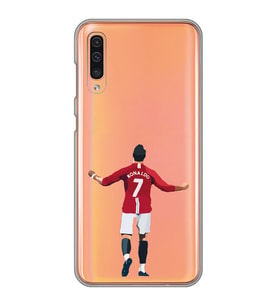 Samsung Galaxy A70 Uyumlu Cristiano Ronaldo Tasarımlı Şeffaf Telefon Kılıfı