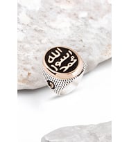 Gümüş Peygamber Mührü Nokta Kasa Erkek Yüzük
