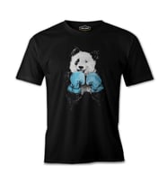 Panda - Boks  Siyah Erkek Tshirt