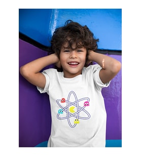 Unisex Pacman Baskılı Oyun Çocuk Tişört (1-12 YAŞ)