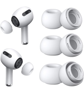 [3 Çift] Yedek Kulaklık Uçları - AirPods Pro 1. ve 2. Nesil İle Uyumlu, Gürültü Azaltma Delikli, AirPods Pro İçin Silikon Kulaklık Uçları, Taşınabilir Saklama Kutusu ve Şarj Kasesine Uygun (S/M/L)