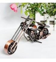 El Yapımı Vintage Demir Motosiklet Modeli Motor Heykelcik Metal Motosiklet Ev Ofis Dekor Obje (Bordo)