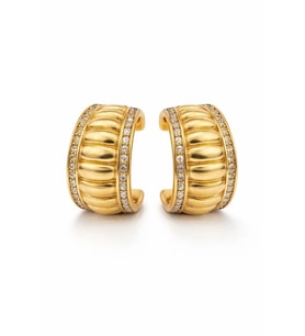 Premium Seri Ribbed Bombe Tasarım Kadın Çelik Küpe